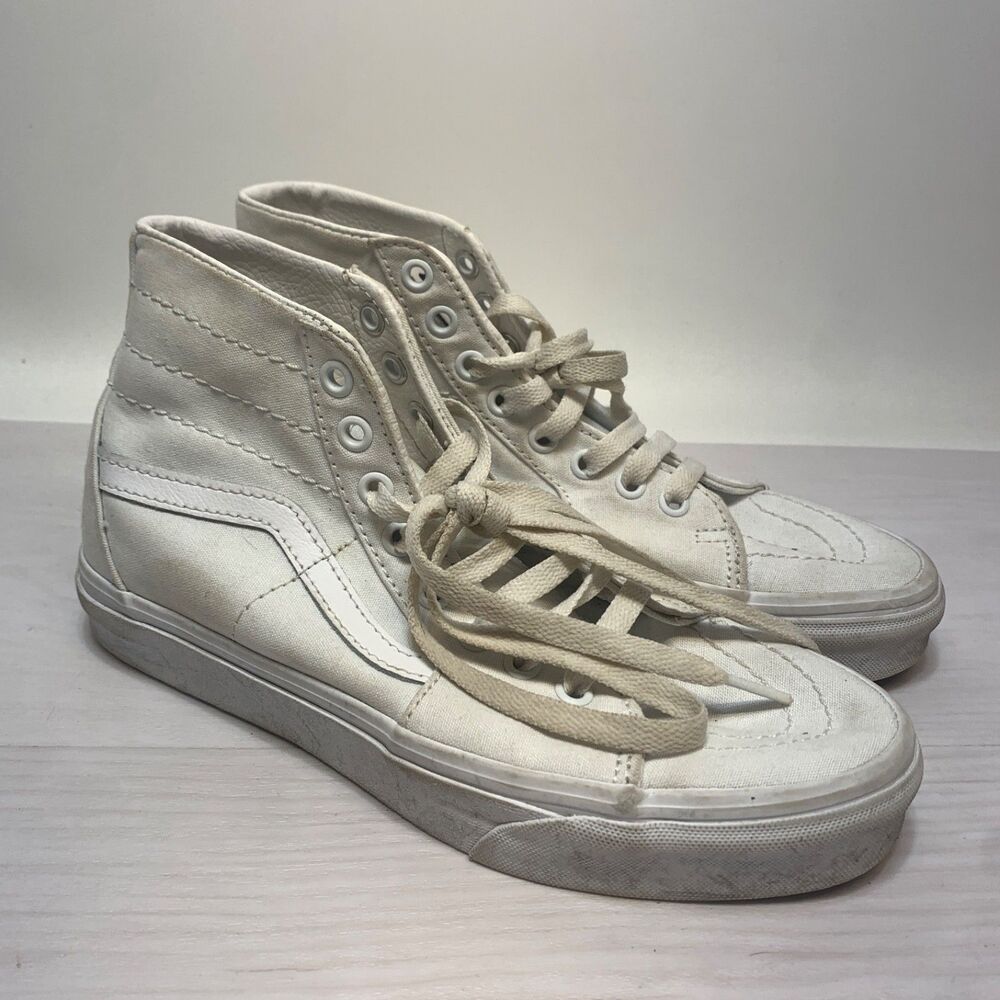 Vans Shoes Mens 6‎ Womens 7.5 Old Skool Sk8 Hi Sneakers White Lace Up 721356